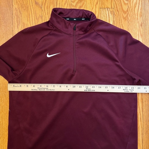 Nike Dri-Fit Men’s Fleece Maroon 1/4 Zip Pullover Size Medium - Picture 9 of 11
